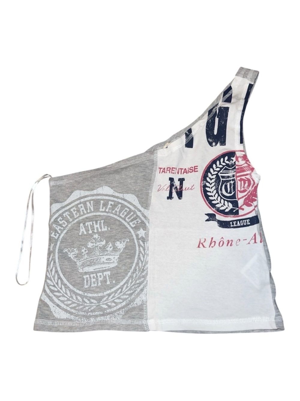 Urban Outfitters Gray and White Graphic Crop Top